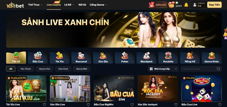 Khám Phá Thế Giới Xanh Chín Live Tại VaoBet Sân Chơi Uy Tín Bậc Nhất