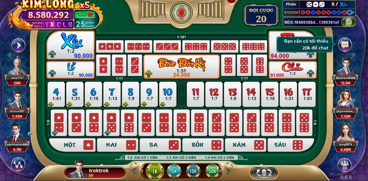Bùng Nổ Cảm Xúc Cùng Table Game Sicbo Ngũ Long Tại VaoBet Siêu Đẳng Cấp