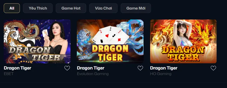 Dragon Tiger Tại VaoBet Trải Nghiệm Sảnh Bài Trực Tuyến Đầy Hấp Dẫn Và Kịch Tính