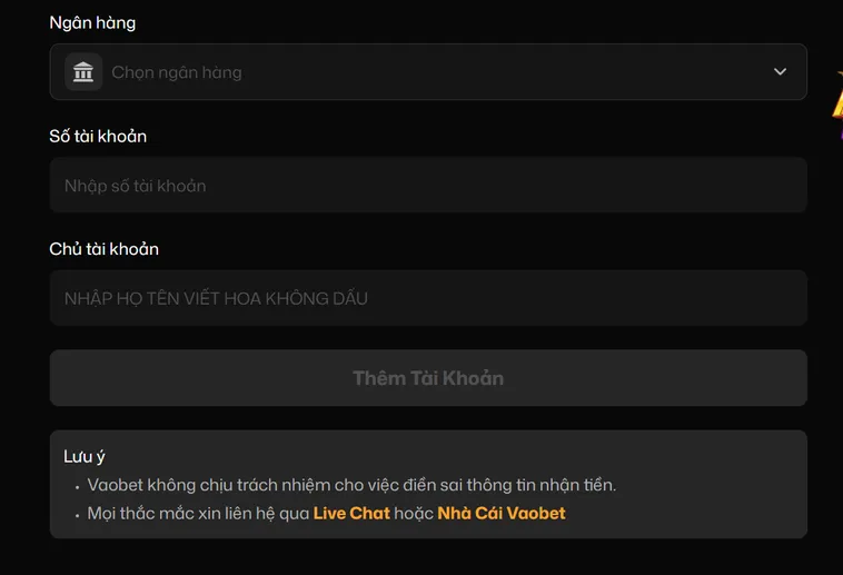 Rút Tiền Về Ngân Hàng Tại VaoBet Siêu Tốc Nhận Ngay Về Tài Khoản Ngân Hàng Chỉ Trong Tích Tắc